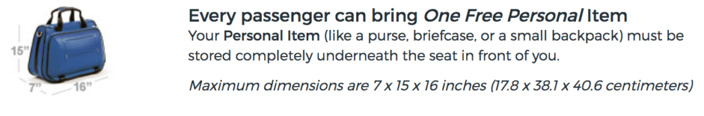 Allegiant Personal Items Baggage Rules