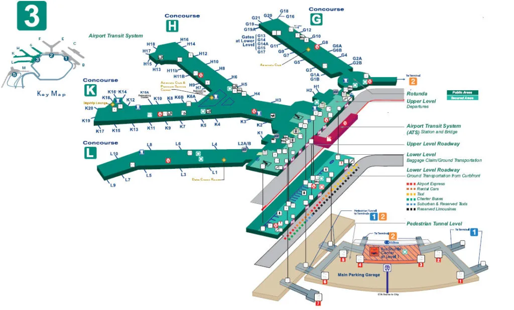 O'Hare Airport Terminal 3 Map