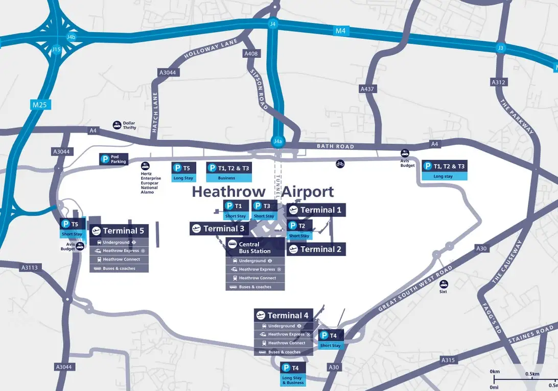 LHR Airport Terminal Map