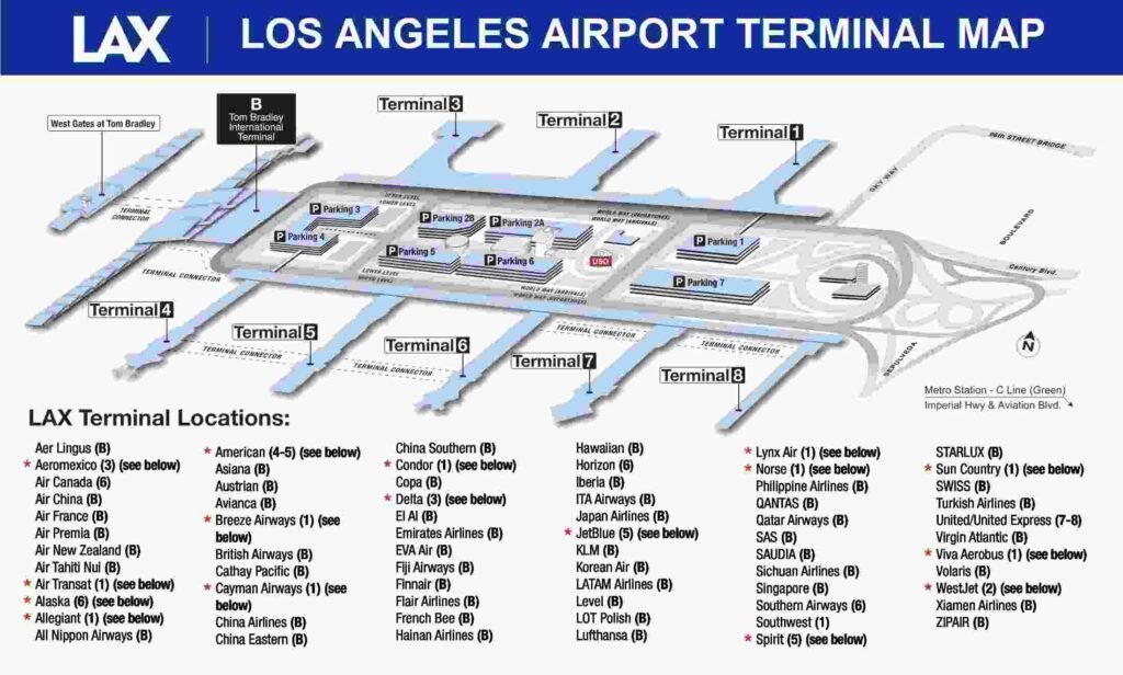 AirPolicyGuide-los angeles airport map of terminals