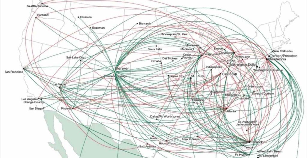 AirPolicyGuide-where does frontier airlines fly map
