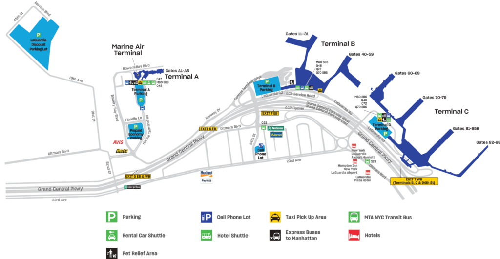 AirPolicyGuide-map of laguardia airport