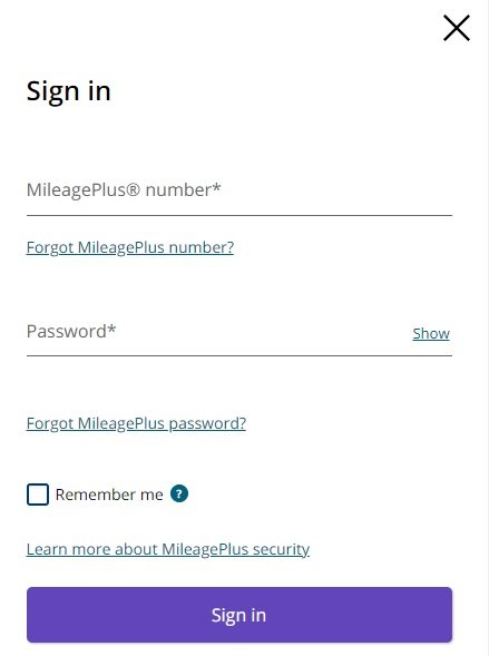 Image of Sign in to the United Airlines