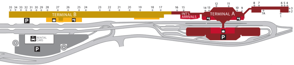 Image of San Jose Airport Terminal Map
