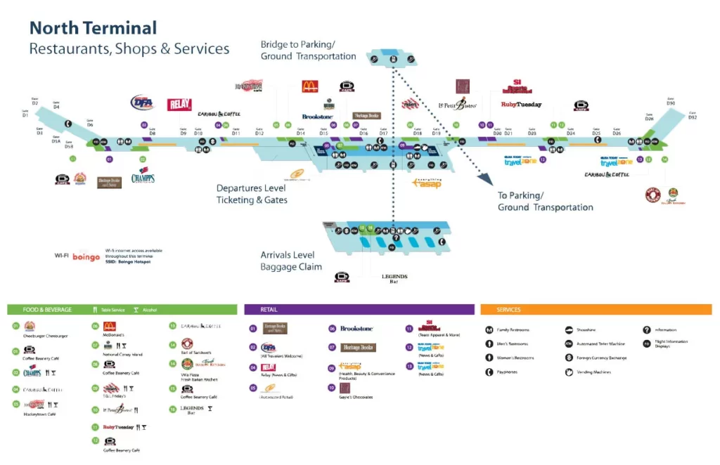 Image of detroit airport terminal map
